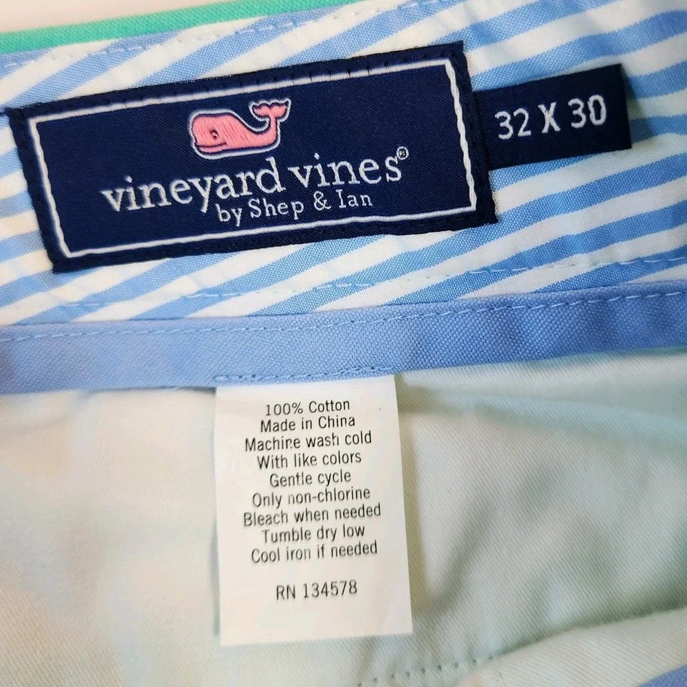 Vineyard Vines Mens 32x30 Slim Fit Breaker Pants Mint Green  Preppy Khaki‎ Golf